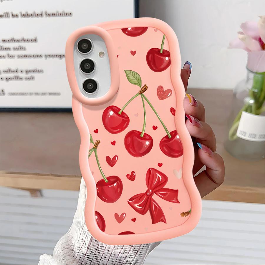 Case for Samsung Galaxy A14 A52 A13 A11 A15 A12 A21s A16 Soft Phone Cover A05 A23 A53 A03 A33 A22 A06 A04 Red Lovely Cherry