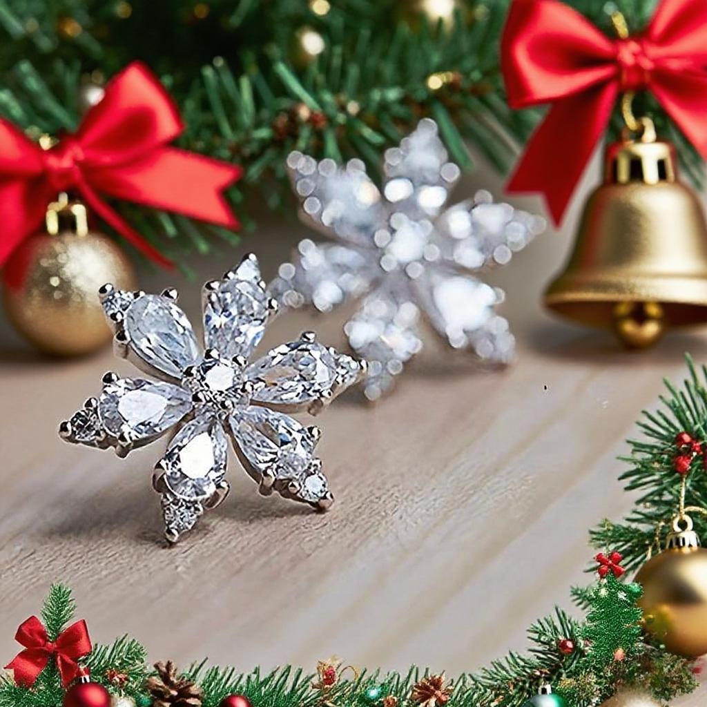 Elegant Snowflake Earrings, Ladies' Wedding, Engagement Party, Jewelry Accessories, Gifts