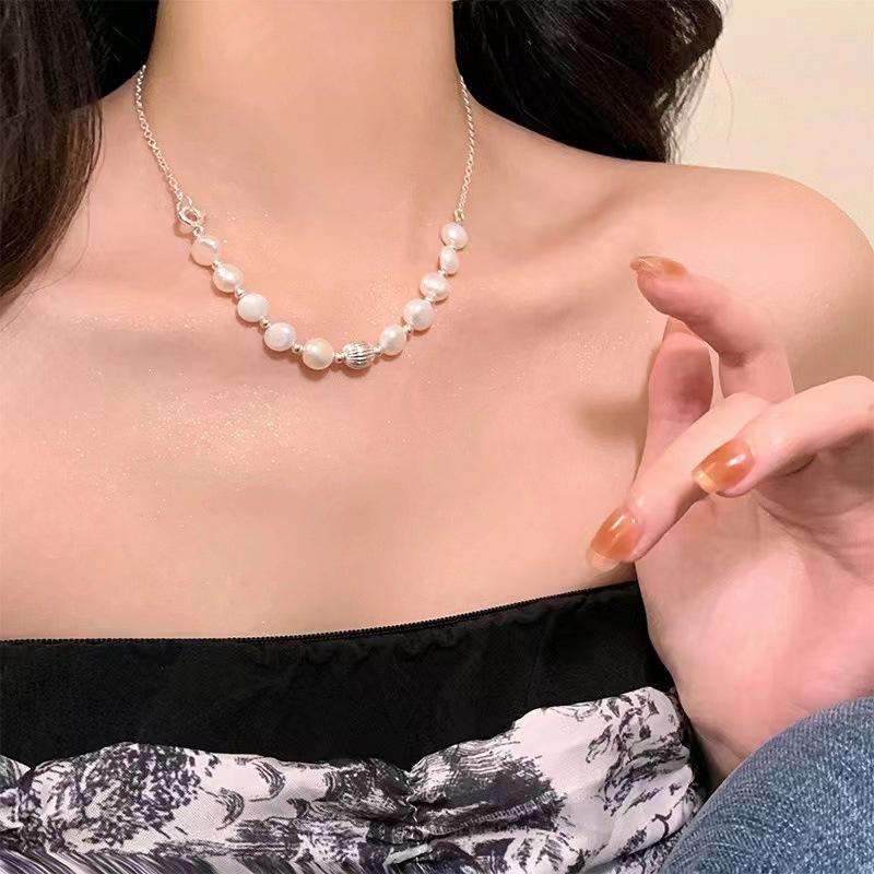 Модное зимнее жемчужное колье-чокер для женщин - Короткая цепочка на ключицы