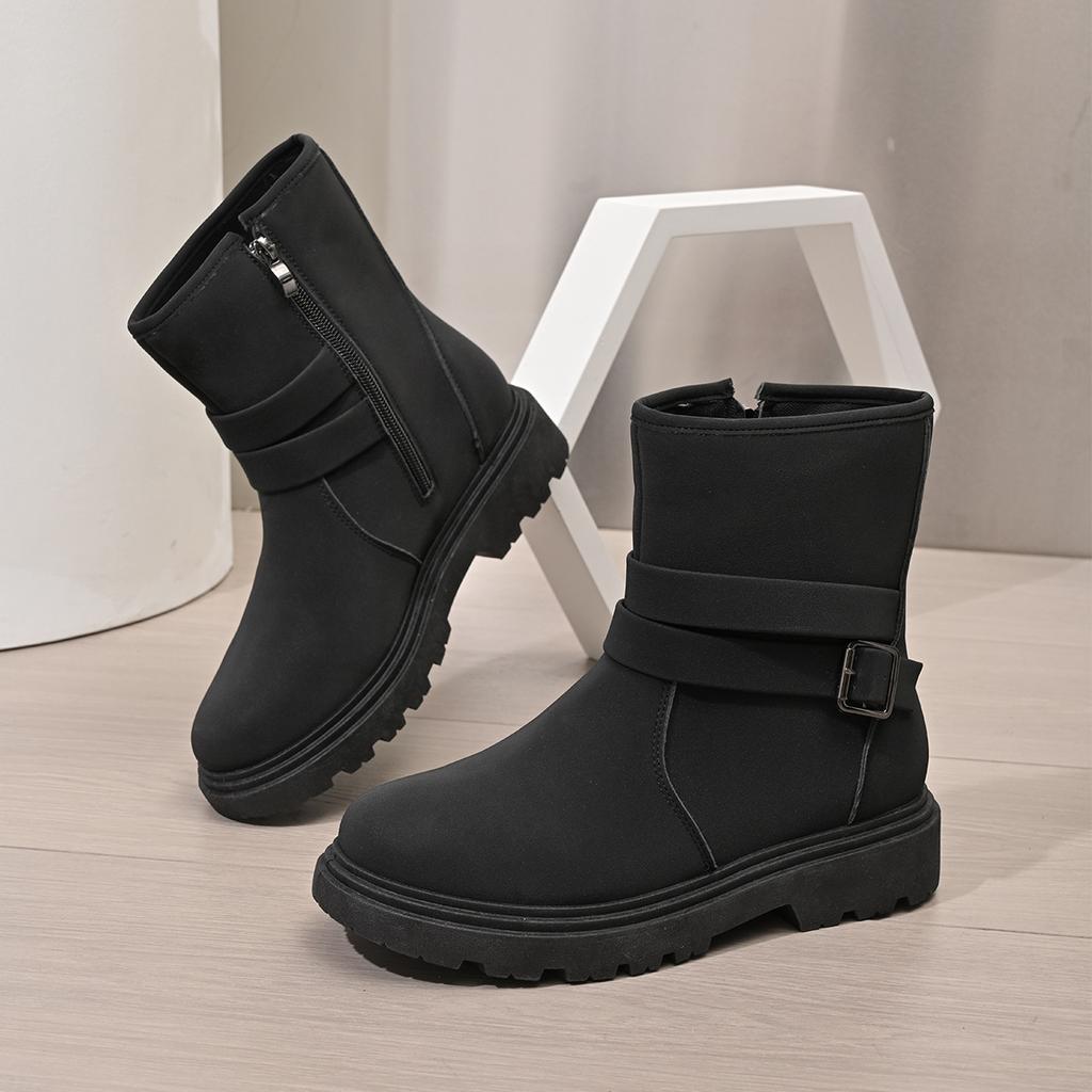 Large size retro Martin boots women's 2025 autumn and winter new European and American style explosive locomotive boots single boots snow boots