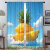 Fruit Pineapple Kitchen Curtains for Living Room Halloween Decoration Tulle for Bedroom Partition Shades Blackout Curtain Camera