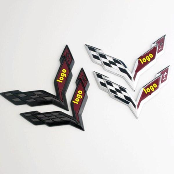 2pcs 170 * 120MM Front Decal or 155 * 107MM Rear Decal ABS Car Sticker Car Exterior Products Suitable for Corvette