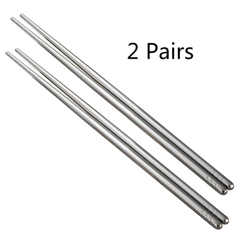 2-5 Pairs Chopsticks 304 Stainless Steel Non-Slip Chopstick Metal Sushi Sticks Korean Japanese Food Chinese Chopsticks