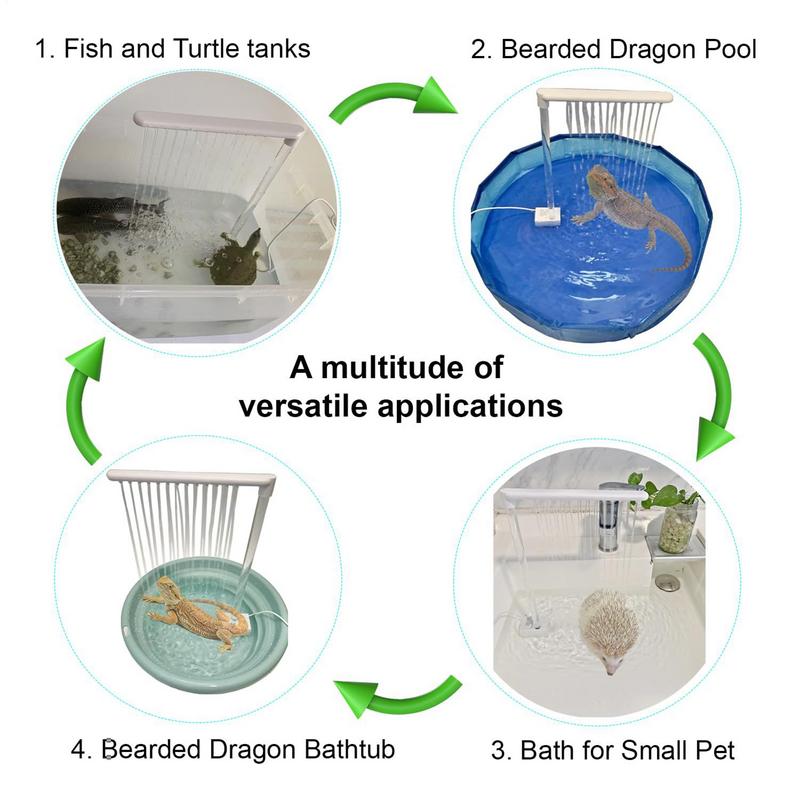 Bearded Dragon Bath Shower Head Cleaning Tools Bearded Dragon Accessories Pet Supplies Electric 360 Rotation Showerhead For