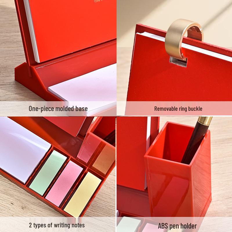 2026 Year of the Horse Wooden Desk Calendar & Multifunctional Pen Holder Gift Set.