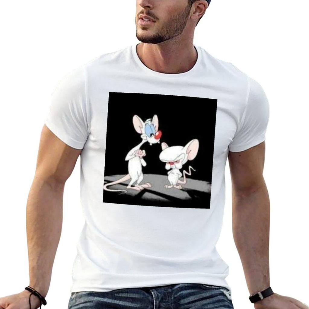 Pinky and the Brain TShirt Cotton T Shirt Pack Man T Shirts for Men TShirt