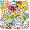 10/30/50pcs Kawaii Anime Stickers Cartoon Q Version Sticker Skateboard Phone Suitcase Cute Pikachu Psyduck Decals Toys