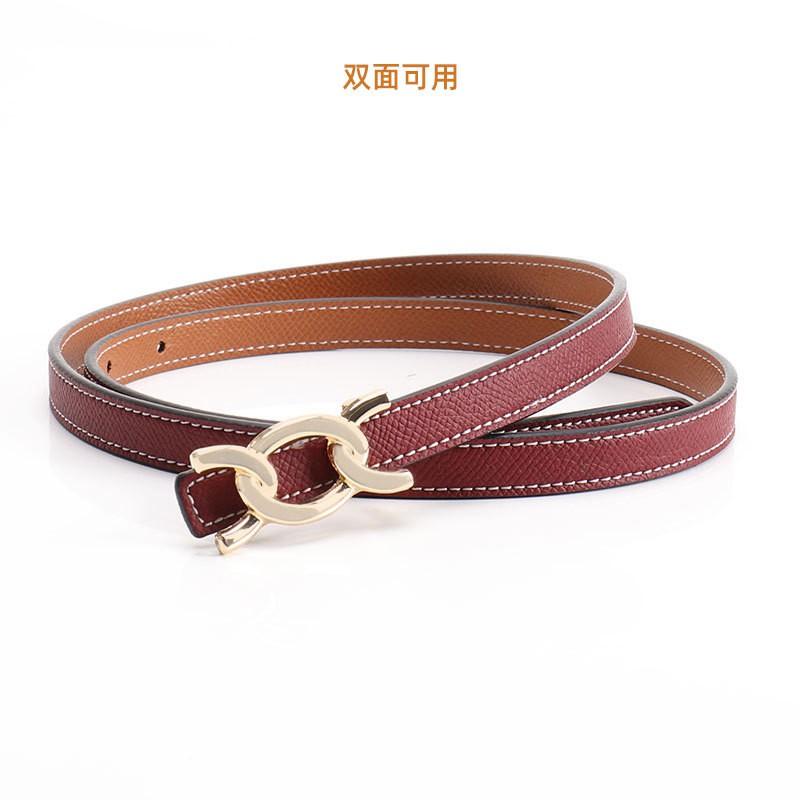 Slim Womens Belt With Alloy Pin Buckle Ultra-Thin Faux Leather Waistband Dresses Blazers Casual Office Wear