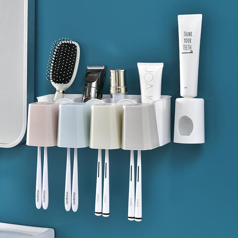 820 Bathroom Wall-Mounted Toothbrush Rack, Non-Punching Washing Cup, Toothpaste Storage Rack, Bathroom Washing Cup Set