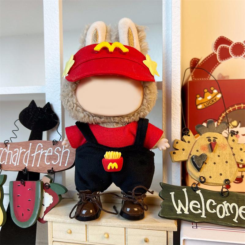 Labubu Clothes Outfit Accessories For 17Cm Vinyl Labubu Plush Doll'S Sports Leisure Suit Plush Toy Clothes Replacement Set