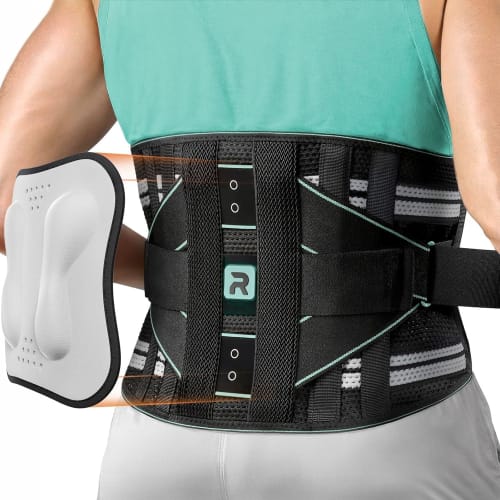 

Rakiie Lumbar Support, Unisex, 8 Support Bars, 3D Padded Comfort, Adjustable, Easy to Put On and Take Off, Strong Lumbar Support Belt, Anti-Sweating,