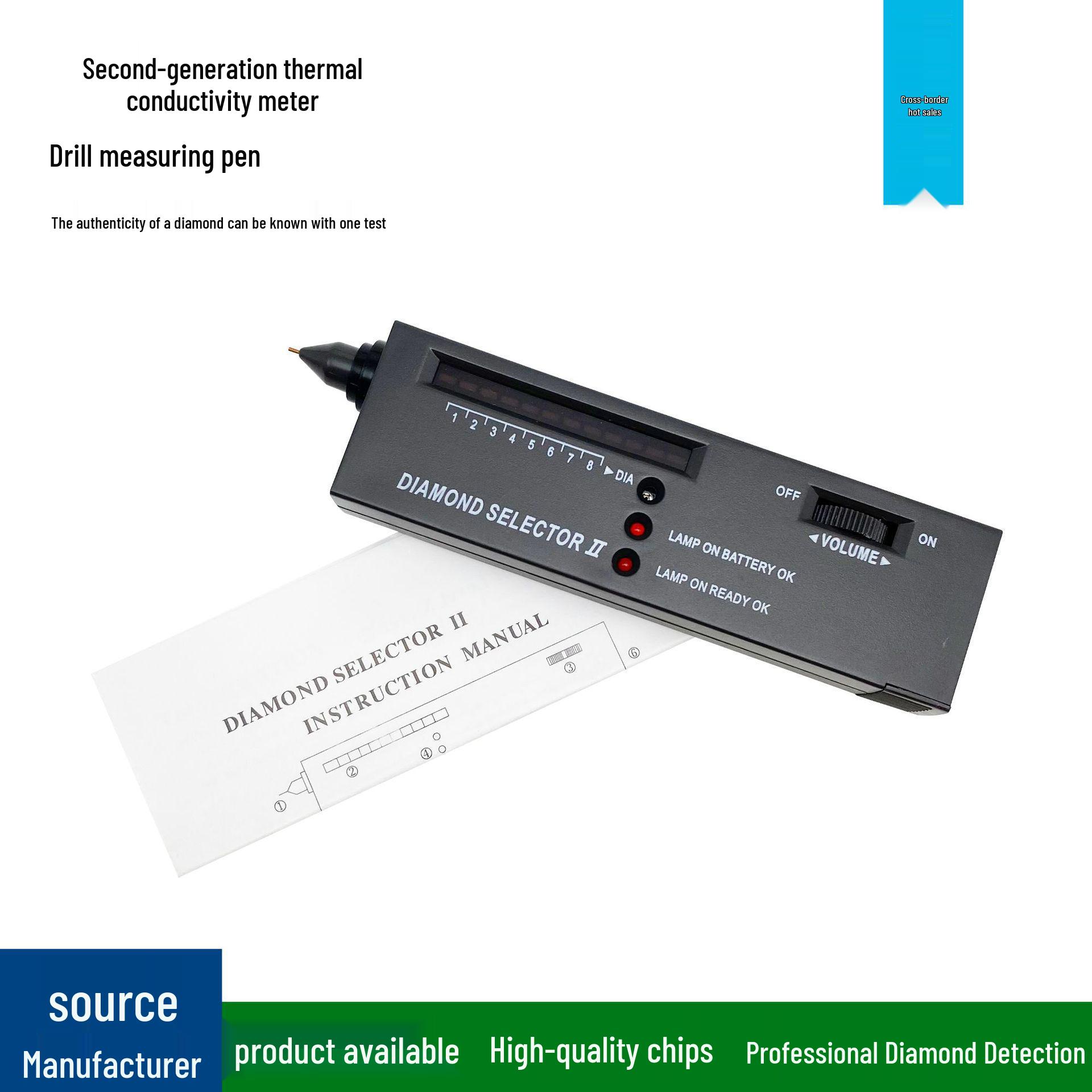

Pro Diamond Tester Pen: Accurate Jadeite Crystal Thermal Conductivity Meter for Real vs. Fake Detection Standard Diamond Tester Pen
