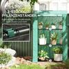 40 x 100cm Three Shelf Steel Frame Greenhouse - Green