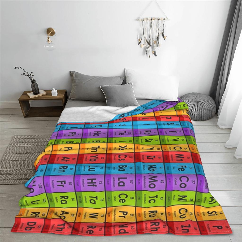 Elements Of The Periodic Table 1 Blanket Soft Warm Flannel Throw Blanket Bedspread for Bed Living Room Picnic Travel Home Sofa