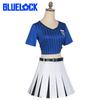 Lock Teieri Blue Anri Cosplay Costume Cheerleading Skirt Dress Uniform Party
