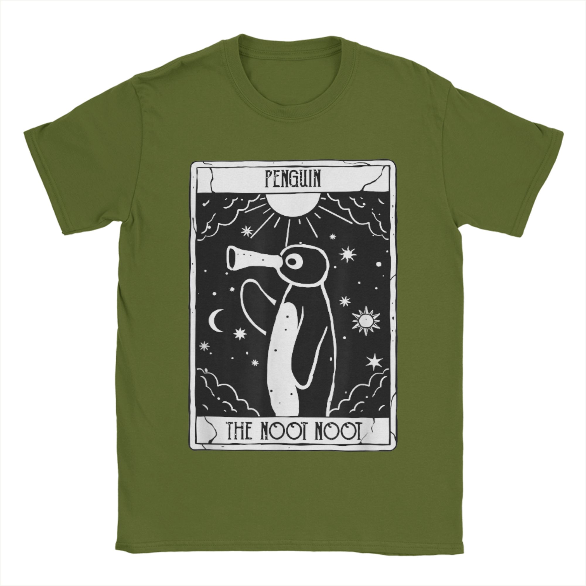 

Men Noot Funny Penguin Tarot Vintage Pingu T Shirts Tops Summer Streetwear Short Sleeve T Shirt O-Neck Tee Shirt Large Size 4XL