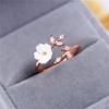 1pc New Women's Fashion Pop Rose Gold Branch Leaf Shell Flower Ring Flower Leaf Jewelry