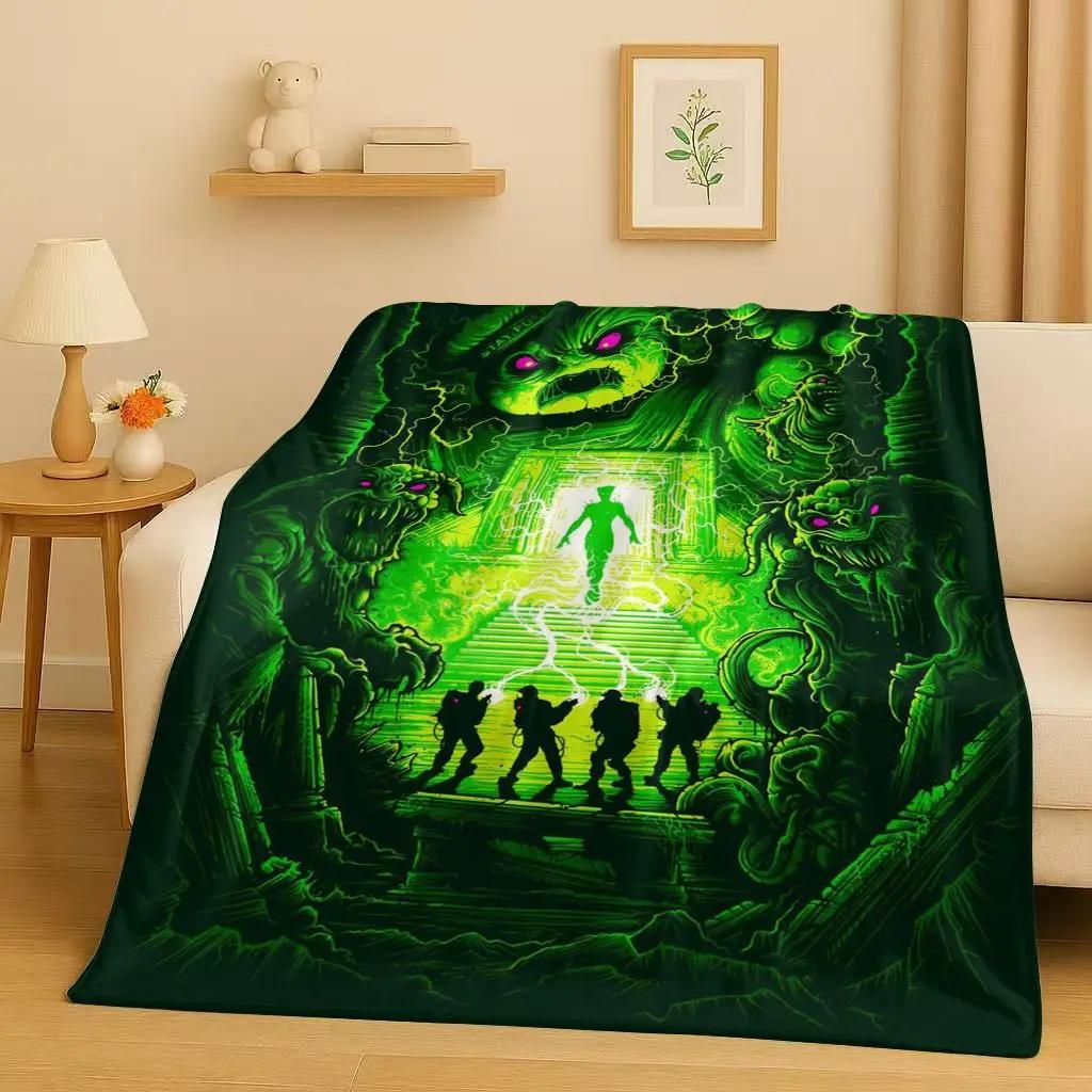 3D Horrorfilm G-Ghostbusters Cartoon Flanelldecke, Ultraweiche Warme Plüschdecke für Zuhause Schlafzimmer Bett Sofa Abdeckung Büro Kinder