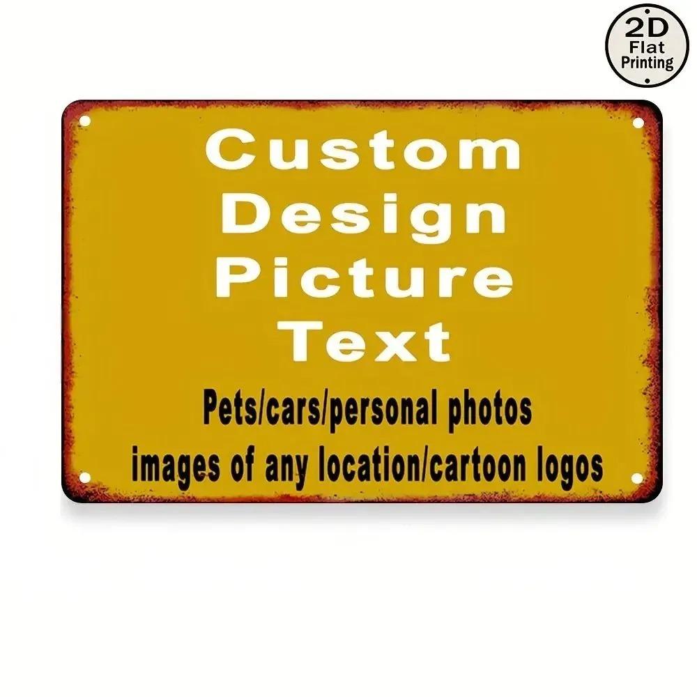 Customizable Vintage Metal Sign Personalized Logo Photo Waterproof Decor
