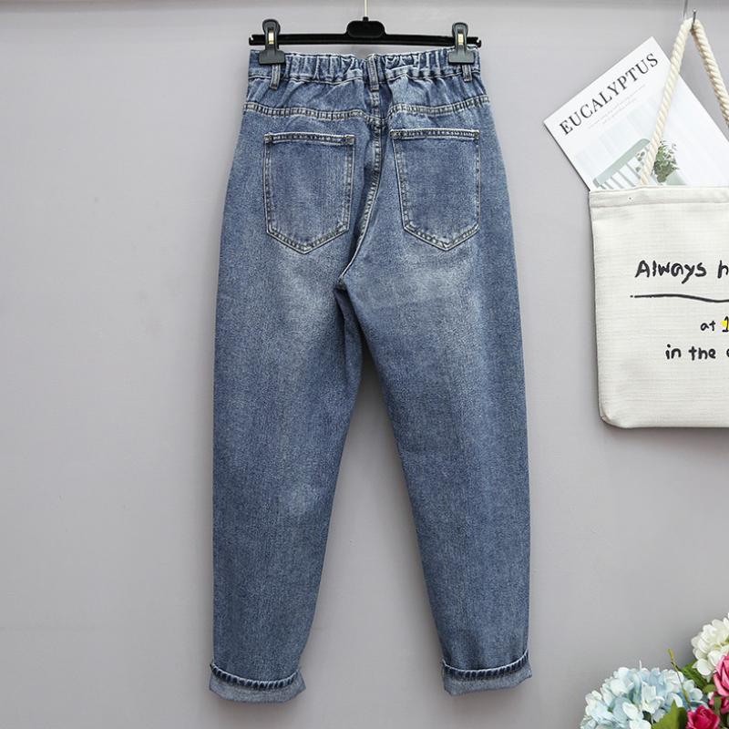 Damskie Plus Size5XL Dżinsy Luźne Spodnie Haremki Spodnie Krótkie Spodnie z Wysokim Stanem