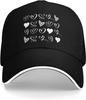 Assorted Hearts Print Baseball Cap Casual Polyester Adjustable Red Sun Protection Outdoor Baseball Hat