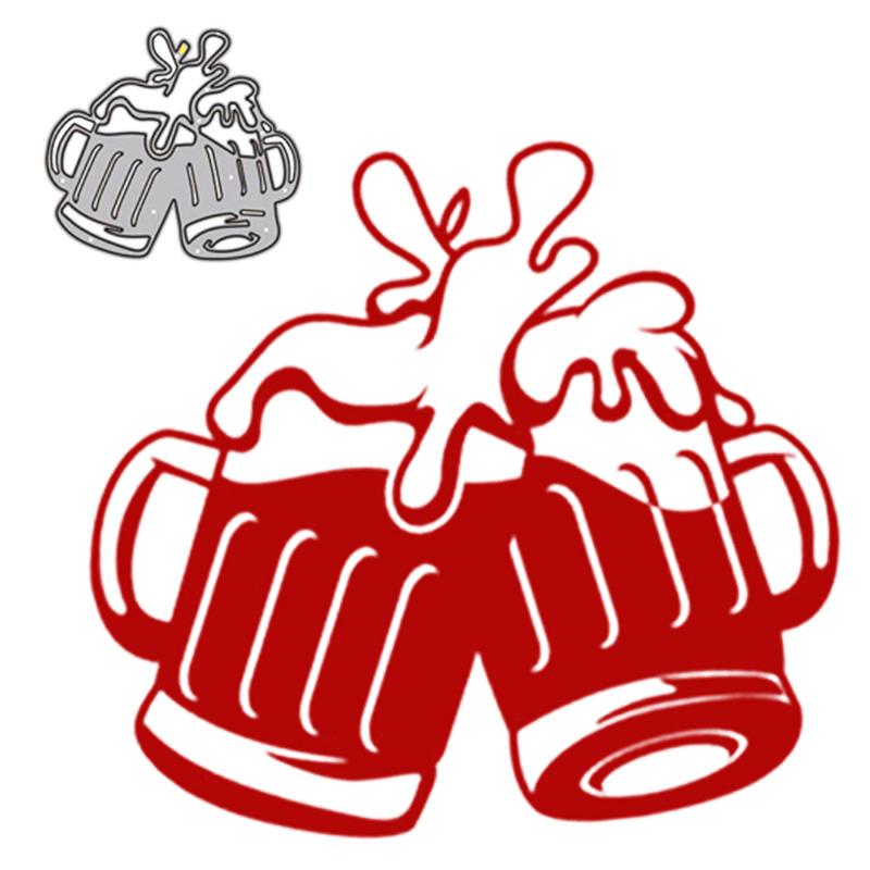 Cheers Oktoberfest Design Pattern Metal Cutting Die Stencil for DIY Scrapbooking Album Photo Embossing Paper Card Craft Decor