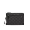 Daks Leather Clutch Bag Logo Pattern Black Dbba6f007bk
