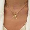 Moderne Edelstahl-Kreuz-Anhänger-Halskette für Damen Einfache Metall-Geometrische Kette Schlüsselbein-Kette Party-Schmuck Geschenk 2025