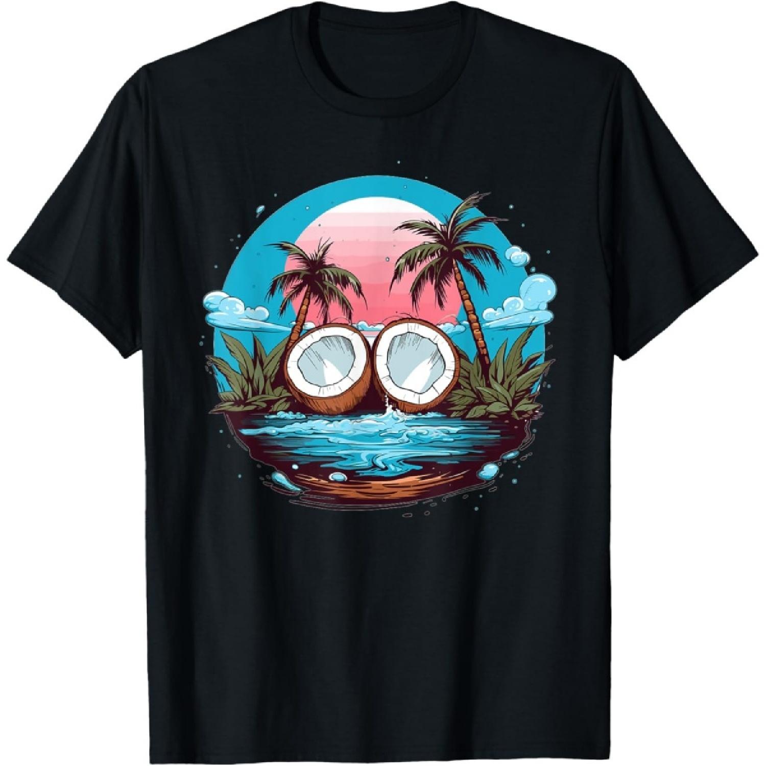 

Coconut Palm Trees Tropical Sunset Beach T-Shirt XXXXXL чорний