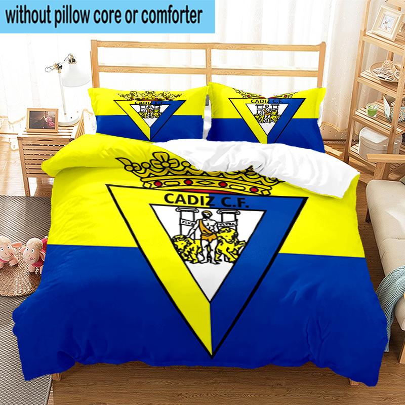 3-teiliges Bettwäsche-Set mit Cadiz-Wappen, inklusive 1 Bettbezug und 2 Kissenbezügen. Perfekt für Schlafzimmer, Wohnheim, Fan-Weihnachtsgeschenk