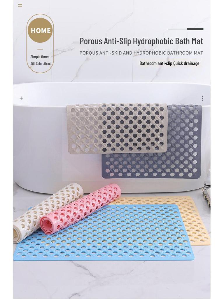Non-Slip PVC Bathroom Shower Mat - Anti-Fall Toilet and Bath Floor Mat