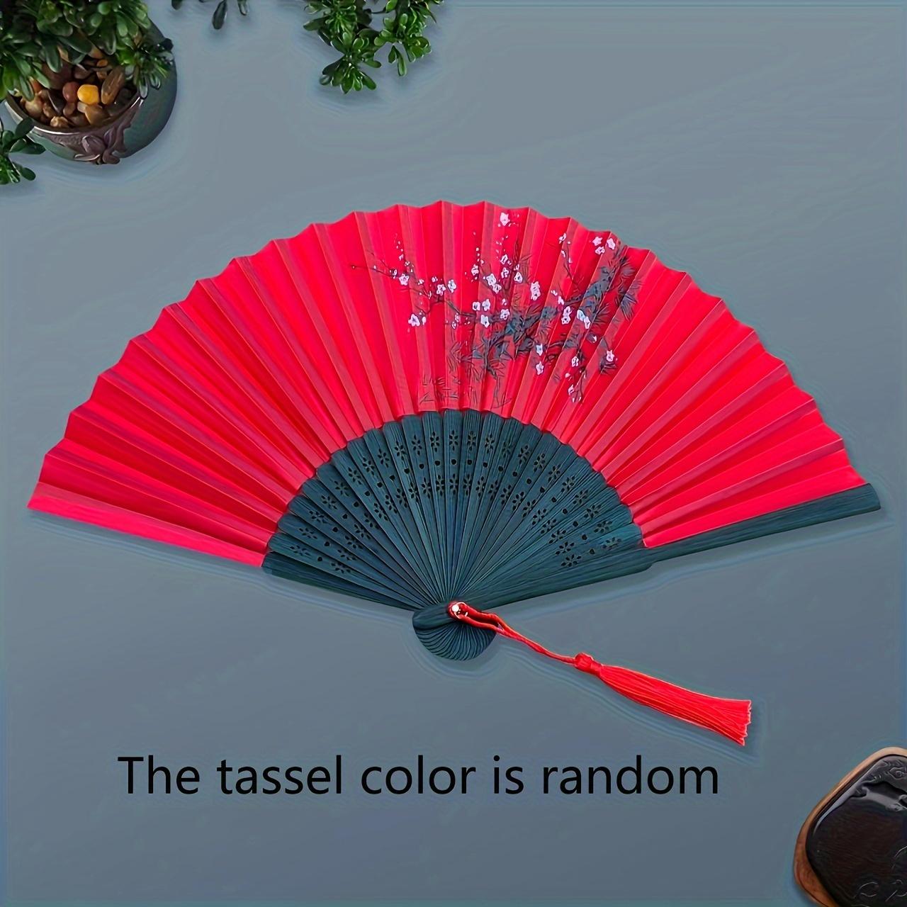 

Элегантный складной шелковый веер в ретро-стиле с бамбуковым дизайном, идеальный подарок на каждый день, вдохновленный китайским и японским искусством