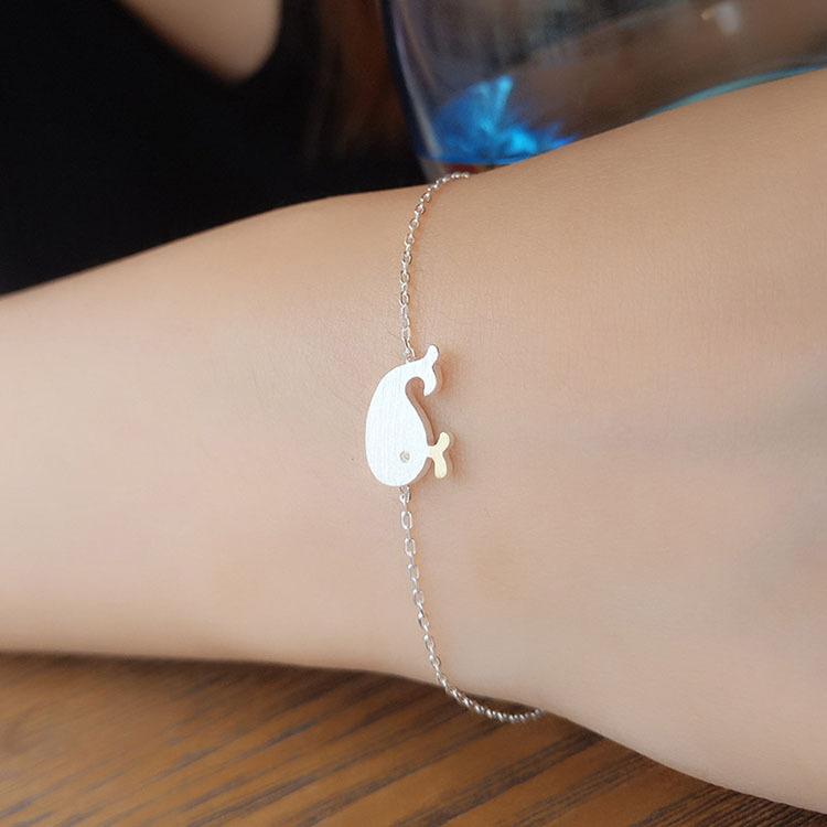 Bracelet Women's Fashion Japanese and Korean Style Cute Little Whale Bracelet Copper Dolphin Bracelet Hand Accessories