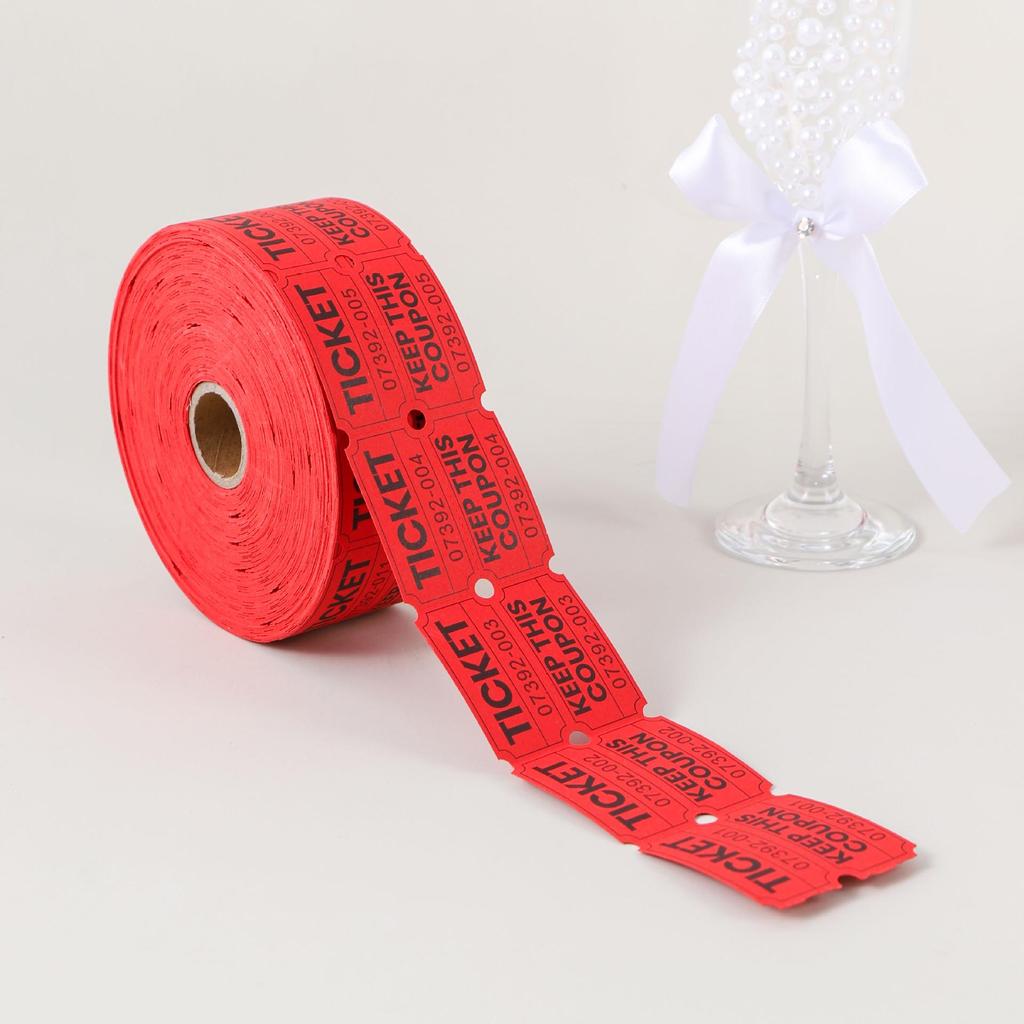 Lottery Celebration Raffle Tickets - Color Printed, Double-Gummed Paper for Events and Games