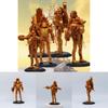 Gold Clock Man Action Figure Hand-made Joint Movable Transforming Clock Man King Toy Decor 17cm Pvc