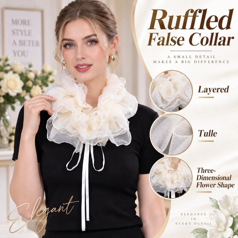 Tulle Ruffled False Collar Exquisite Detachable Collar Neck Ruff Faux Collar Wedding