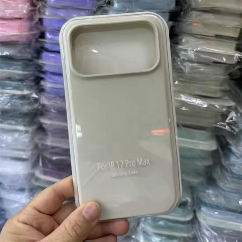 

Роскошный чехол из жидкого силикона с гладким покрытием для iPhone 17Air 16E 15 14 Plus 13 12 11 Pro Max X XR SE 7/8 Mini Полная защита от падений iPhone 13 Pro Max бежевый