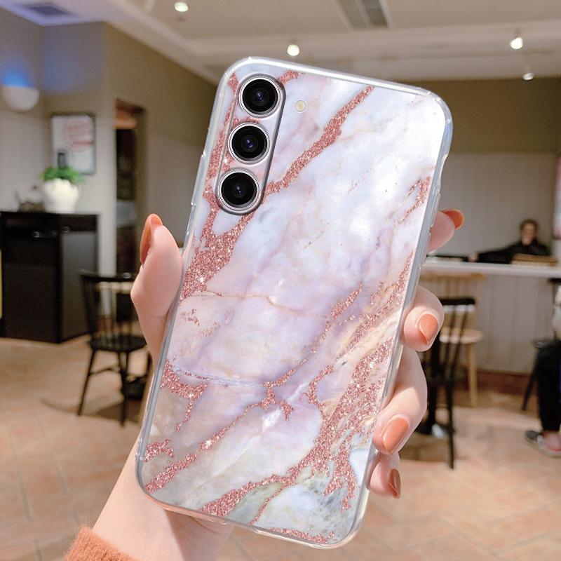 For Samsung Galaxy S24 Case S24 Plus S 24 Ultra Phone Cover Marble Clear Coque Soft TPU Fundas For Samsung S25 FE S25+ Shell