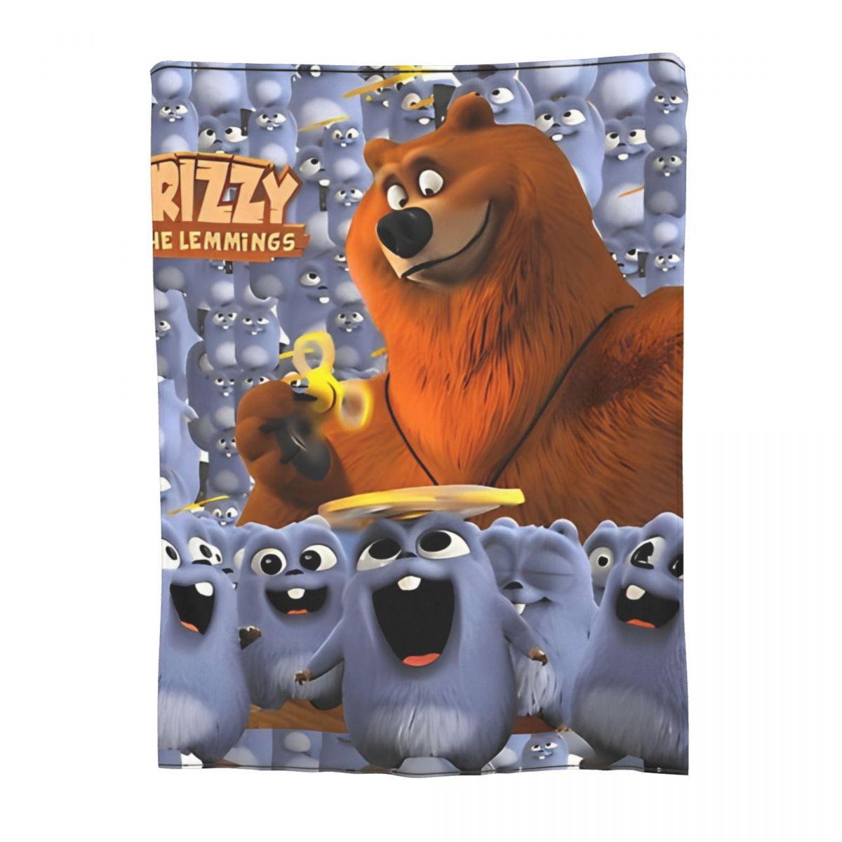 Super Soft Grizzy And Lemmings Throw Blanket Premium Fleece Flannel Lightweight Blanket Cozy Warm Bedspread All Season Use 30x40in