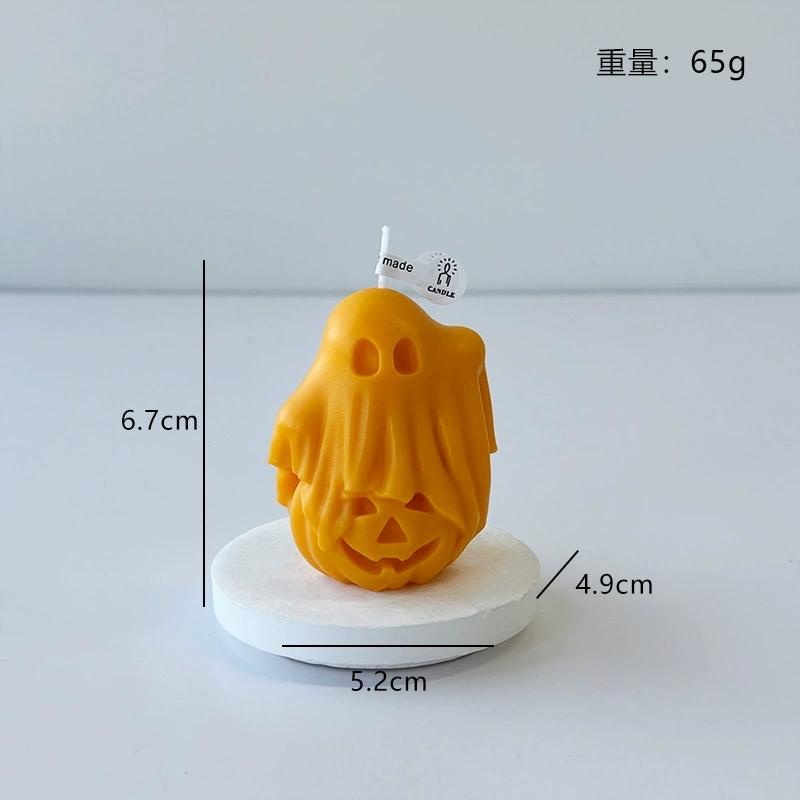 

Hot !!!1Pc Halloween Ghost Scented Candle Natural Soy Wax Cinnamon Fragrance Spooky Decor Funny Home Ornament Festival Supplies коричный