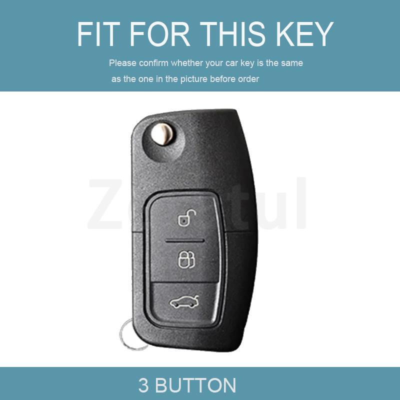 Auto Keychain Accessories For Ford S-Max Ka Mondeo Kuga Galaxy Fiesta Focus 2 3 Ecosport C-Max Tpu Car Key Case Shell Fob