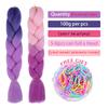 MERISIHAIR Single Ombre Color Synthetic Hair Extension Crochet Twist Jumbo Braiding Long Hair