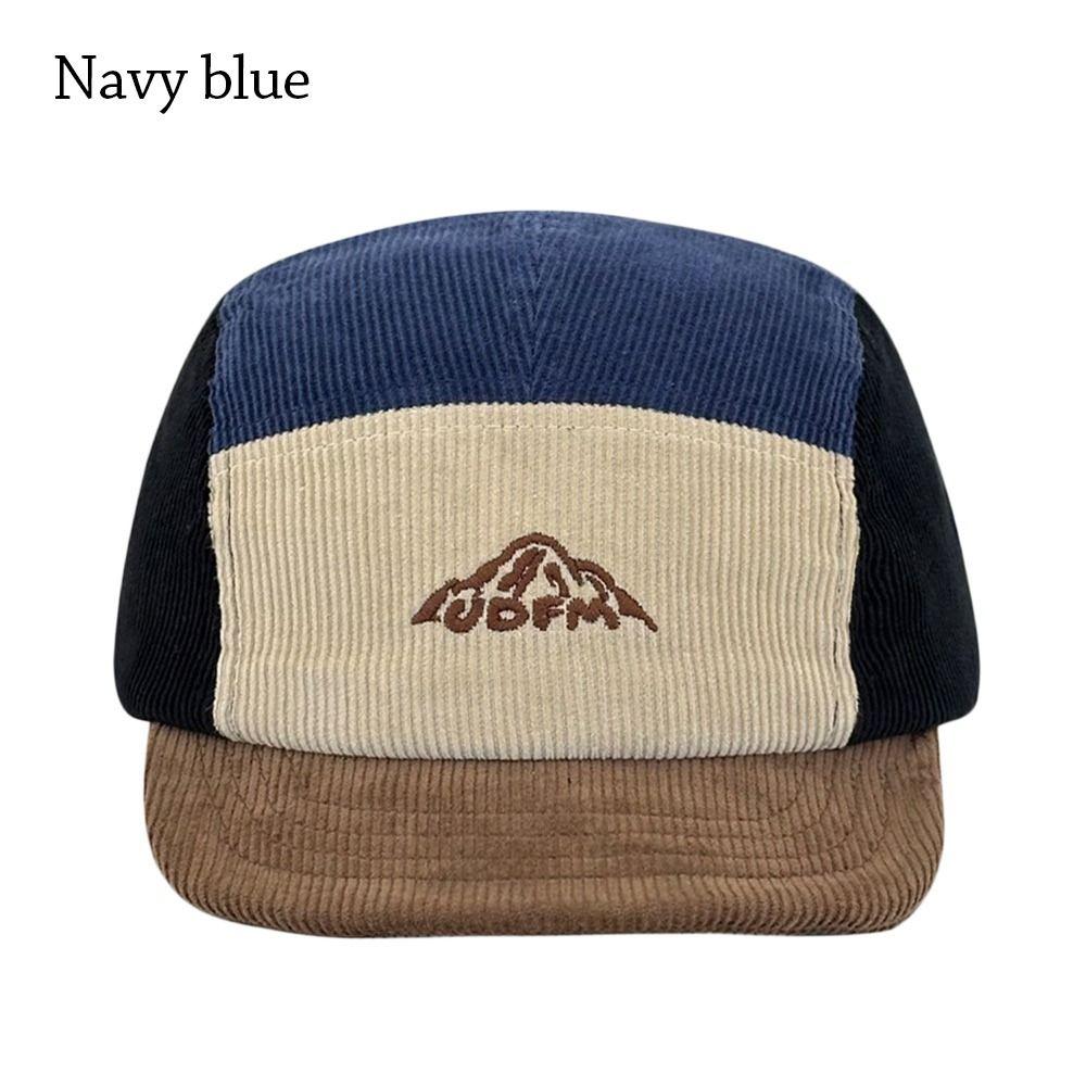 Casual Short Brim Baseball Cap Corduroy Embroidery Snapback Hat Winter Trucker Cap  for Men Women