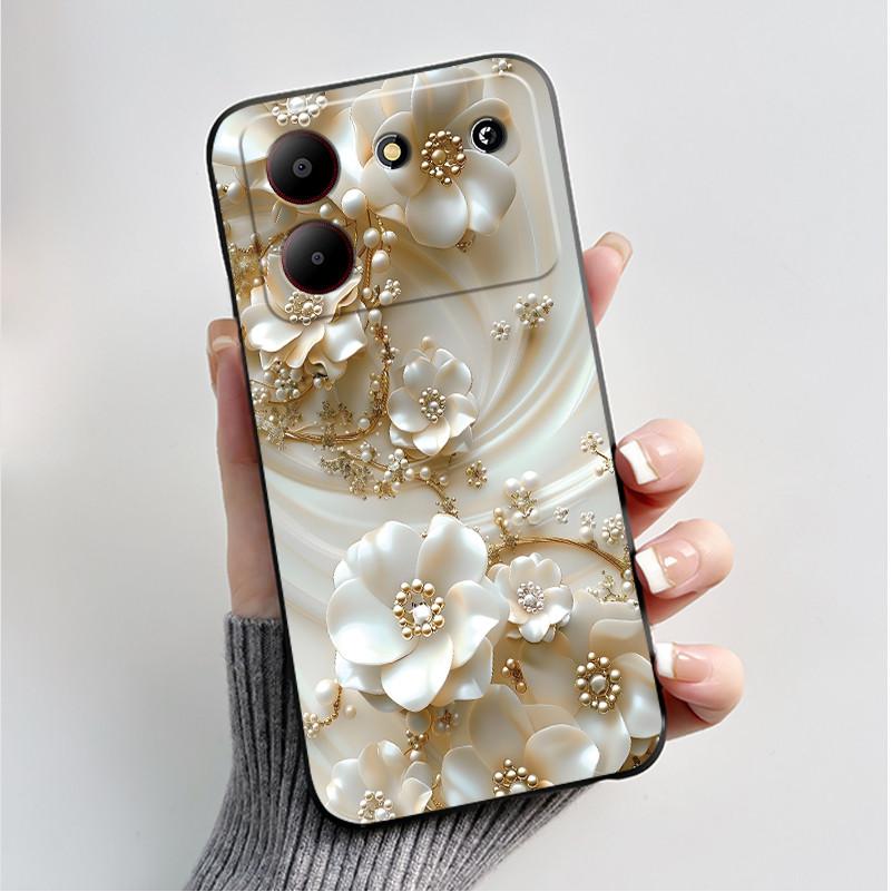 For ZTE Blade A54 Case Protective Soft Silicone Flower TPU Covers for ZTE BladeA54 4G Bumper For Blade A34 A 54 Phone Cases Bag