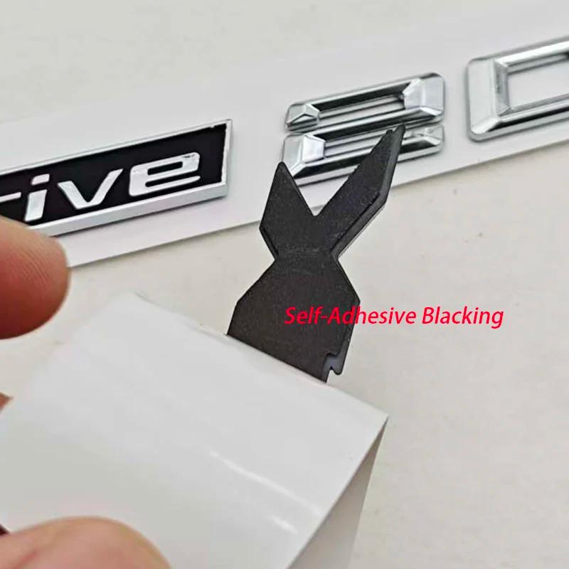 3D ABS Chrome Black Car Letters Logo XDrive 20i 20d Badge Rear Trunk Emblem Side Door Sticker Decals For BMW XDrive Accessories Af2