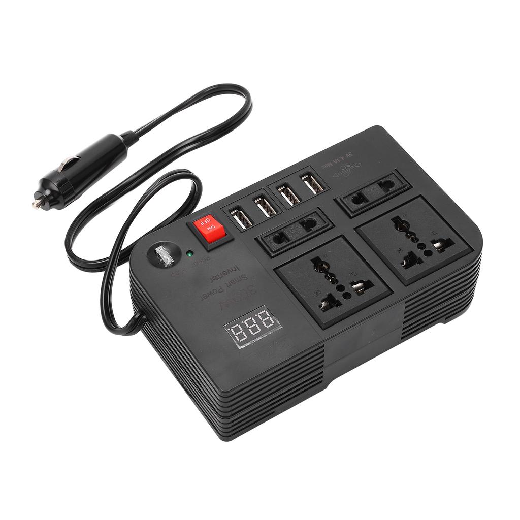 DC 12 To AC 220V Power Converter Electrical Inverter Transformer with 4 USB Ports and 4 Outlets