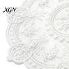 Elegant Lace Doily for Tea Party Retro Round Doily, Embroidered Floral Coaster, 13 Inch Table Decor Sheer Placemat Wedding, Vintage Style