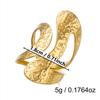 Stainless Steel Exaggerated Geometric Ring for Women Metal Texture Sun Flower Finger Ring Waterproof Antioxidant Jewelry Gifts