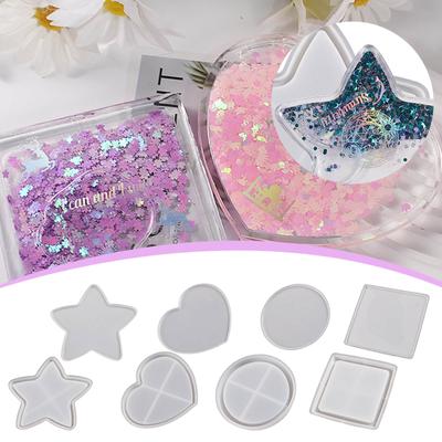 Epoxidharz Quadratisch Rund Liebe Fünfzackiger Stern Treibsand Hängend DIY Fotorahmen Silikonform
