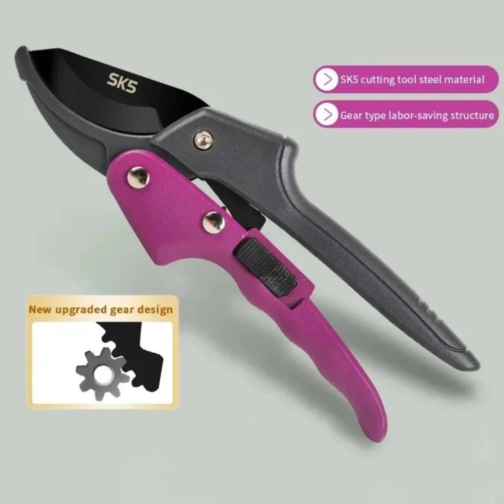 SK5 High Carbon Steel Gear Driven Scissors for Less Effort Garden Bypass Tree Rough Pruning Scissors
